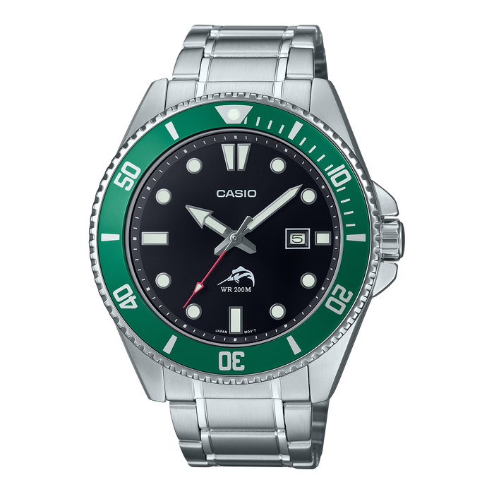 CASIO MDV106DD-1A3 GREEN DURO SS BAND WATCH