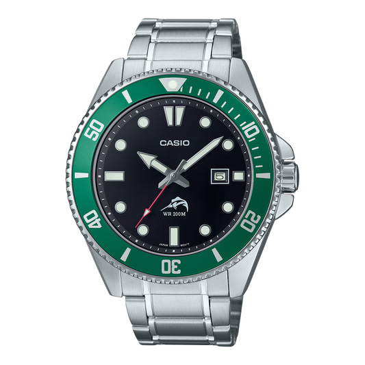 CASIO MDV106DD-1A3 GREEN DURO SS BAND WATCH