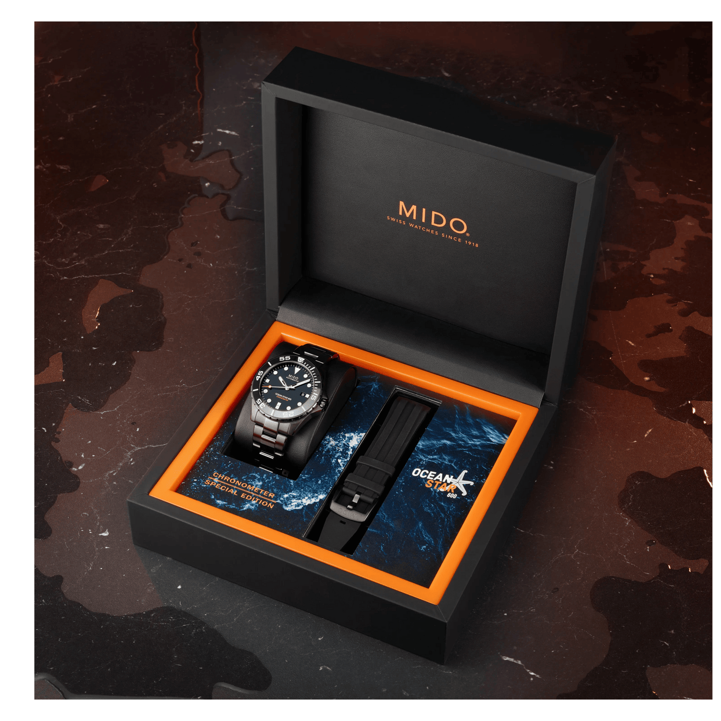 MIDO Ocean Star 600 Chronometer 43.5mm M026.608.33.051.00 M0266083305100 Special edition (1 Extra Strap)