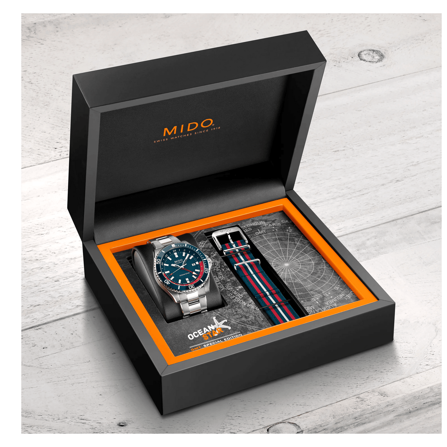 MIDO Ocean Star GMT 44mm M026.629.11.041.00 M0266291104100 Special edition (1 Extra Strap)