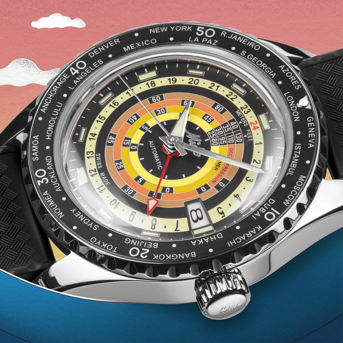 MIDO Ocean Star Decompression Worldtimer 40.5mm M026.829.17.051.00 M0268291705100 Special edition (1 Extra Strap)