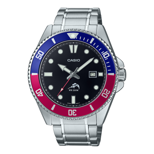 Casio MDV106DD-1A2 'Duro' Pepsi 200M WR Diver Anti Reverse Bezel Watch MDV-106DD-1A2V