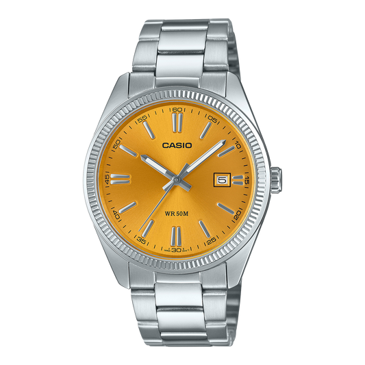 CASIO VINTAGE WATCH YELLOW DIAL MTP1302D-9AVT MTP-1302D-9AVT