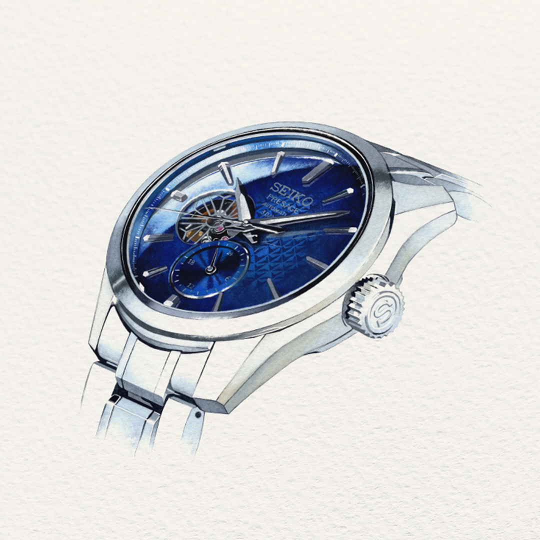 Seiko SPB417J1 Presage ‘Ao’ Sharp-Edged Open Heart SPB417