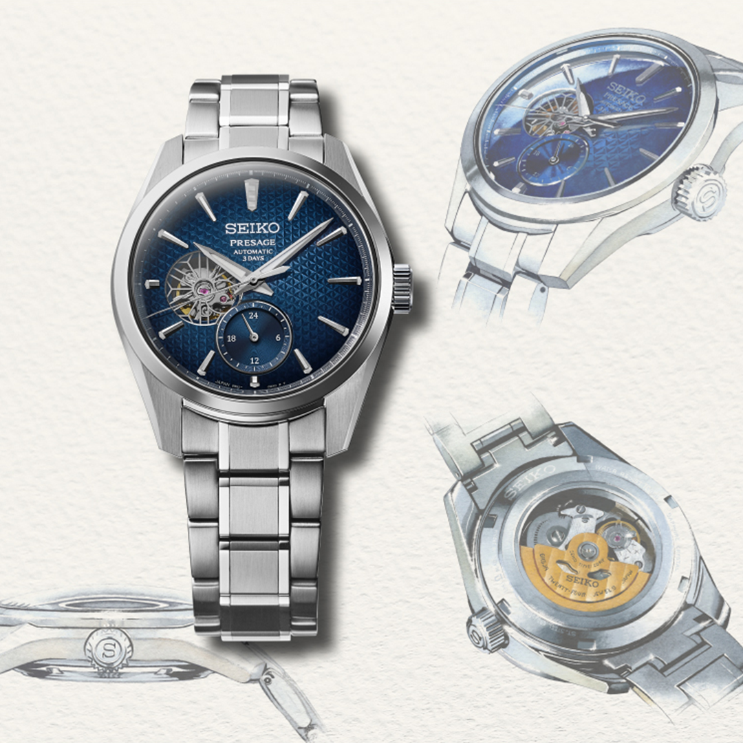 Seiko SPB417J1 Presage ‘Ao’ Sharp-Edged Open Heart SPB417