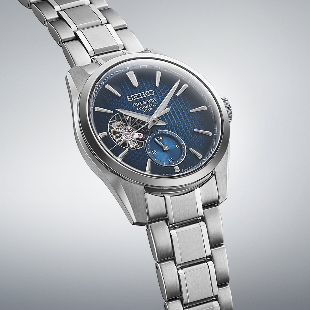 Seiko SPB417J1 Presage ‘Ao’ Sharp-Edged Open Heart SPB417