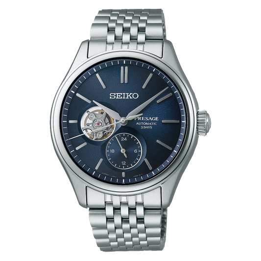 Seiko SPB527J1 Seiko Presage Classic Open Heart in Ai-iro Japan Blue SPB527
