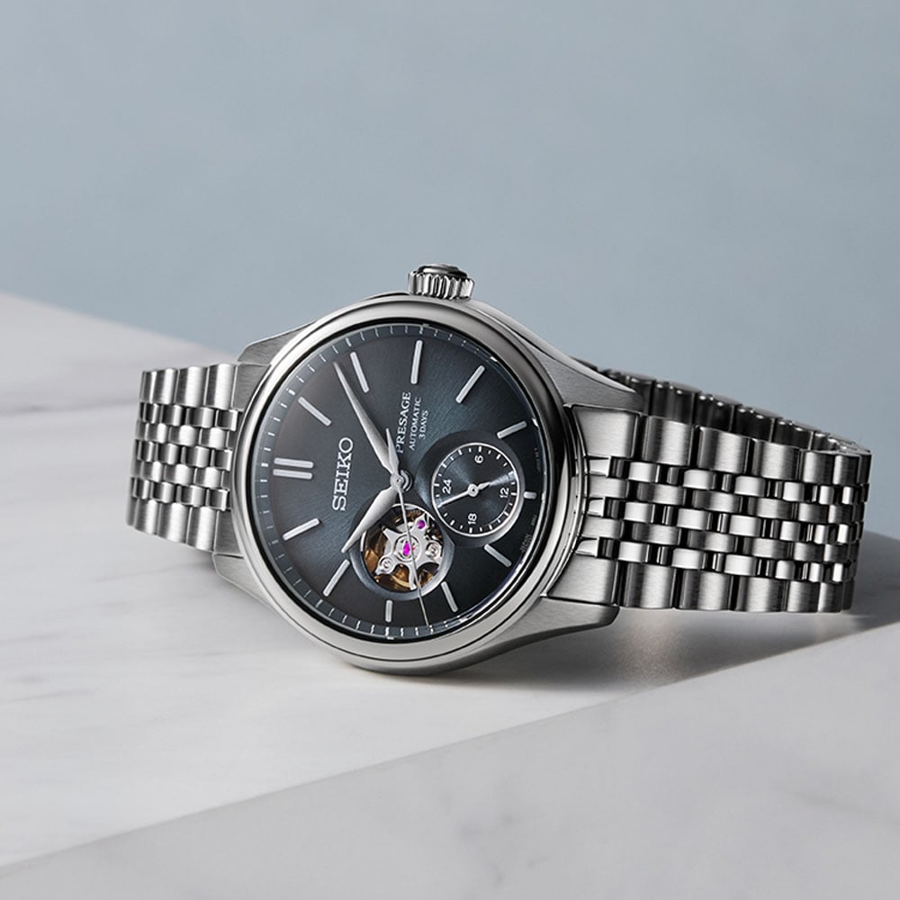 Seiko SPB527J1 Seiko Presage Classic Open Heart in Ai-iro Japan Blue SPB527