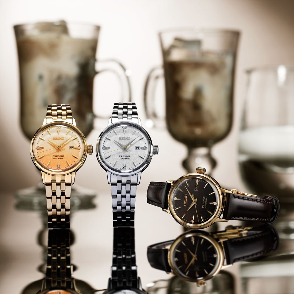Seiko SRE018J1 Seiko Presage ‘Eggnog’ Diamond-set 30mm Cocktail Time SRE018