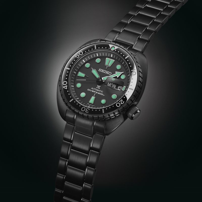 Seiko SRPK43 SRPK43K1 Prospex Black Series ‘Night Vision’ Turtle Diver