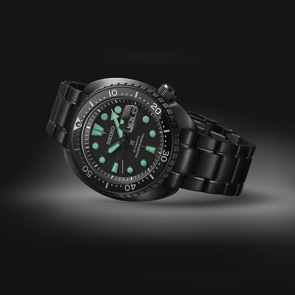 Seiko SRPK43 SRPK43K1 Prospex Black Series ‘Night Vision’ Turtle Diver