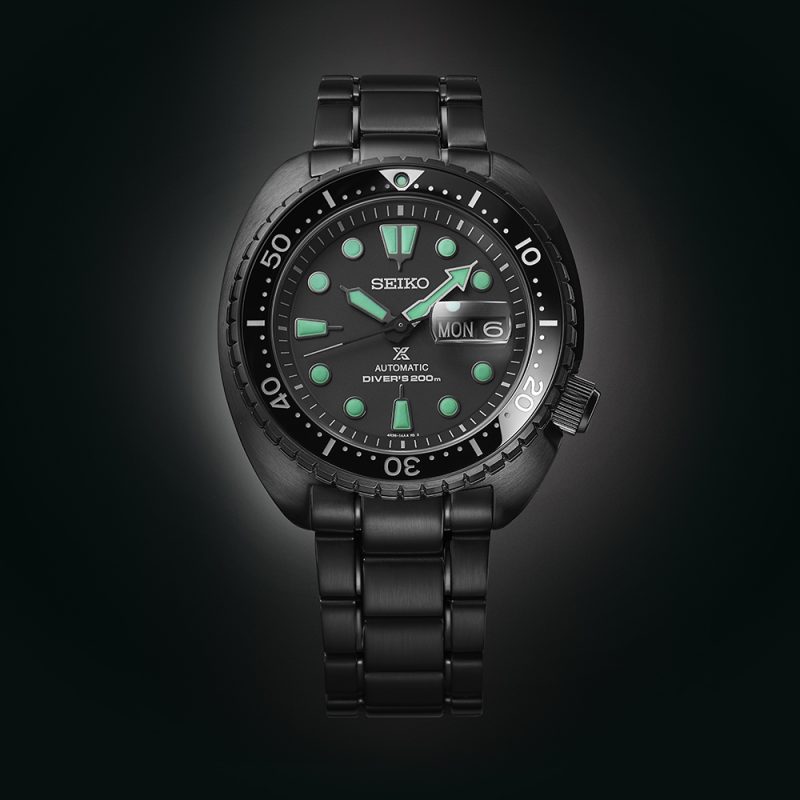 Seiko SRPK43 SRPK43K1 Prospex Black Series ‘Night Vision’ Turtle Diver