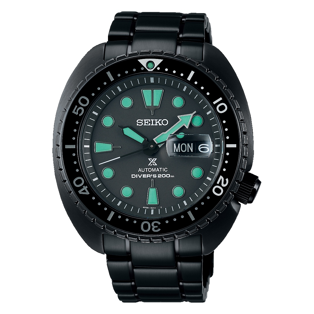 Seiko SRPK43 SRPK43K1 Prospex Black Series ‘Night Vision’ Turtle Diver