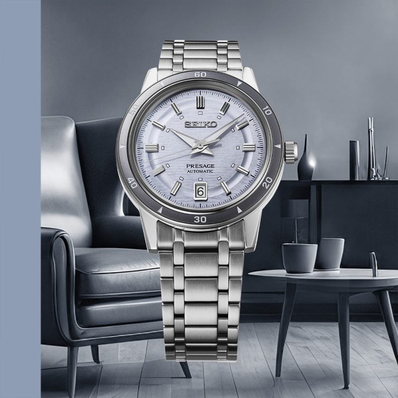 Seiko Presage Style 60s in Silvery Violet SRPL73J1 SRPL73