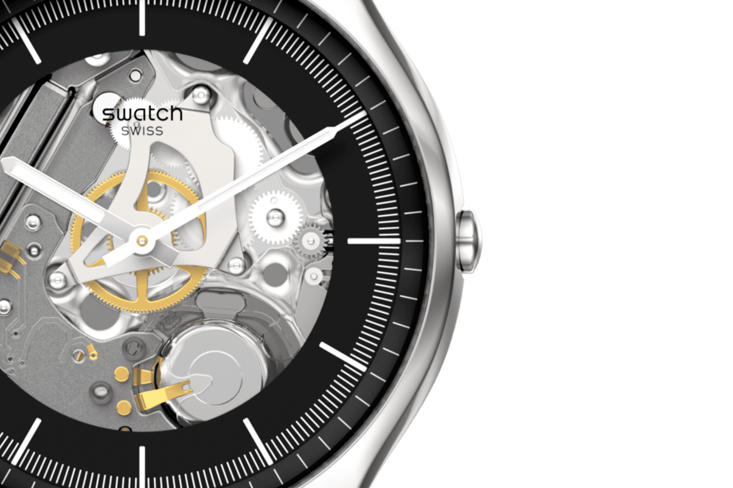 Swatch skeleton watch clearance