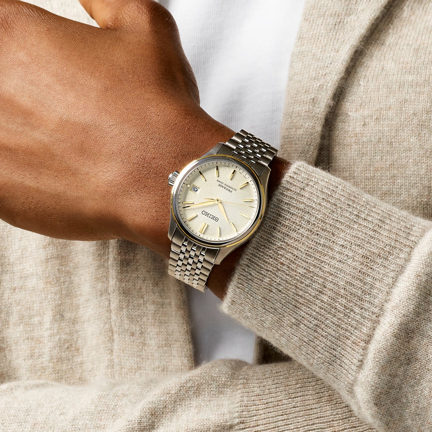 Seiko SPB478J1 Seiko Presage Classic Series in Delicate Cream Silk SPB478
