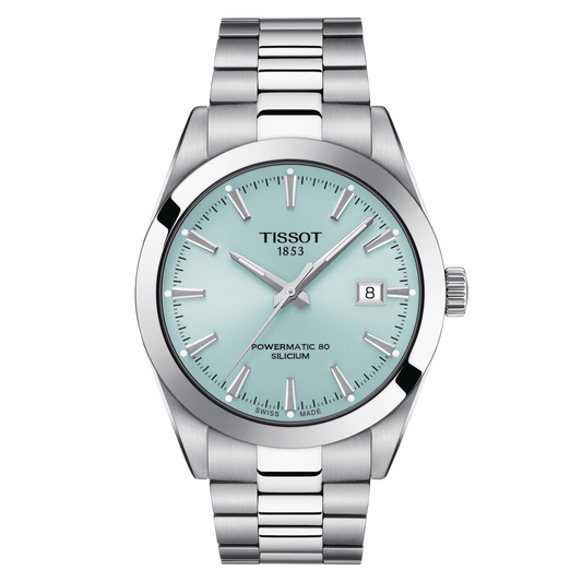 TISSOT GENTLEMAN POWERMATIC 80 ICE BLUE DIAL SILICIUM T127.407.11.351.00 T1274071135100