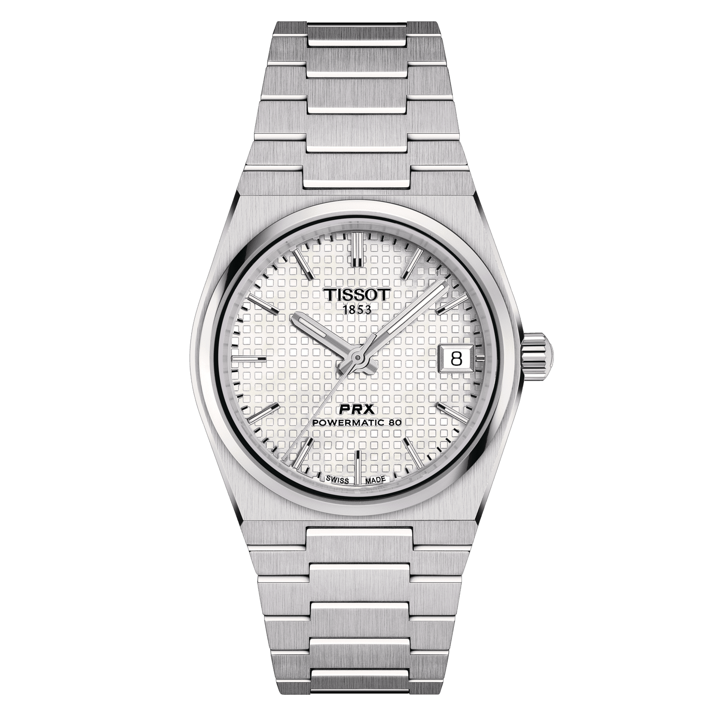 TISSOT PRX POWERMATIC 80 35MM WHITE MOTHER-OF-PEARL WAFFLE T137.207.11.111.00 T1372071111100