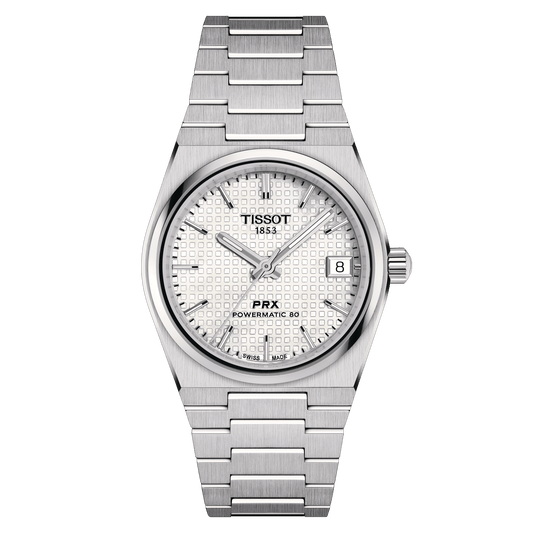 TISSOT PRX POWERMATIC 80 35MM WHITE MOTHER-OF-PEARL DIAL T137.207.11.111.00 T1372071111100