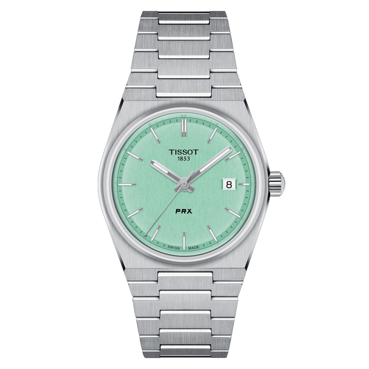 TISSOT PRX QUARTZ 35MM LIGHT GREEN DIAL T137.210.11.091.00 T1372101109100