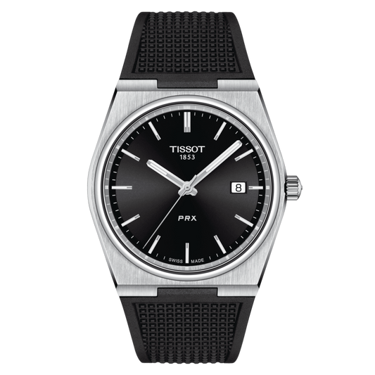 TISSOT PRX 40MM Quartz Black Dial Rubber T137.410.17.051.00 T1374101705100