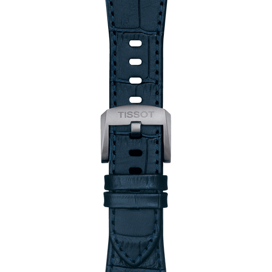 TISSOT OFFICIAL DARK BLUE PRX LEATHER STRAP WITH STEEL ENDPIECE T852.047.701 T852047701