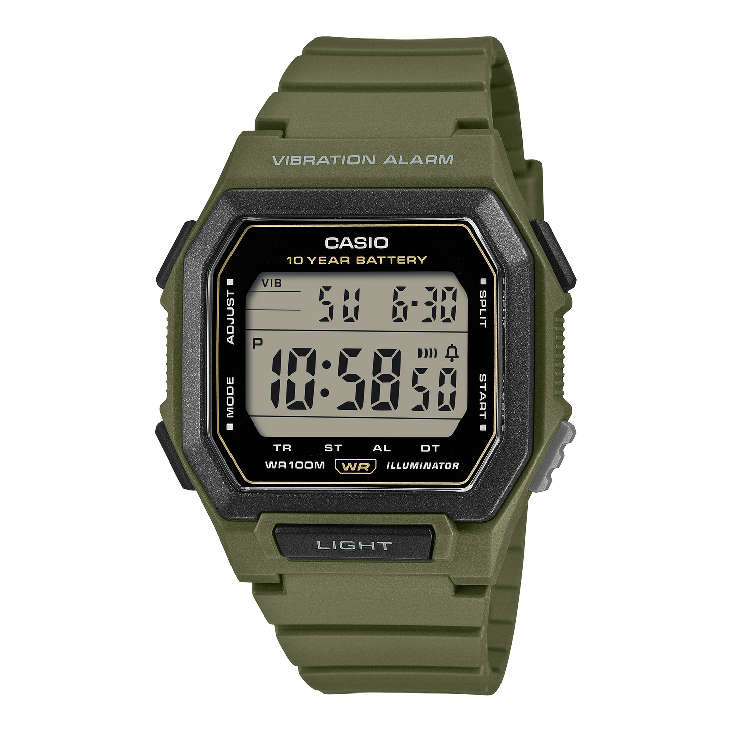 CASIO Digital Watch Green W-738H-3AV W738H-3AV