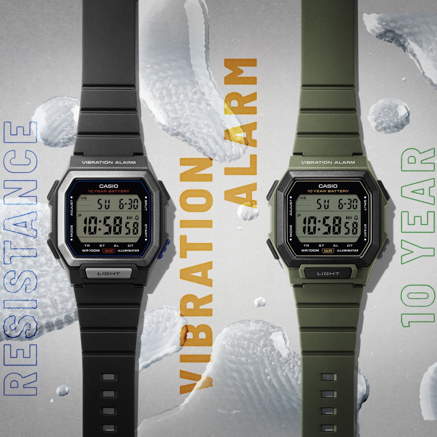 CASIO Digital Watch W-738H-1AV W738H-1AV
