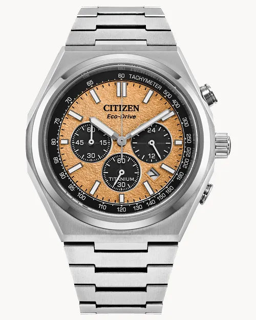 CITIZEN CA4610-85Z Zenshin Chrono Salmon Dial Super Titanium