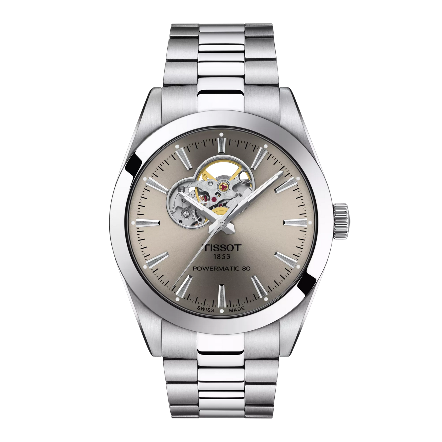 Tissot Gentleman Open Heart Rhodium Dial 40mm T127.407.11.081.00 T1274071108100