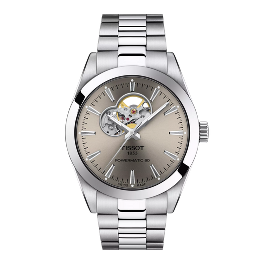 Tissot Gentleman Open Heart Rhodium Dial 40mm T127.407.11.081.00 T1274071108100