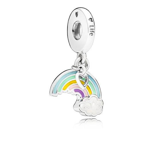 PANDORA 797016ENMX Rainbow and cloud silver dangle