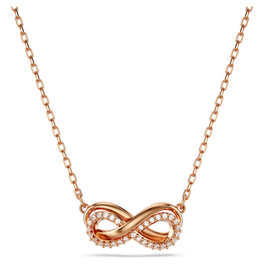 Hyperbola pendant Pavé, Infinity, White, Rose gold-tone plated 5684084