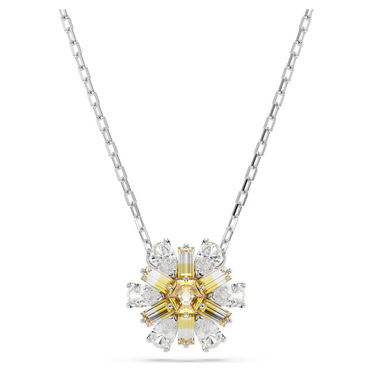 Idyllia pendant Flower, Yellow, Rhodium plated 5679939