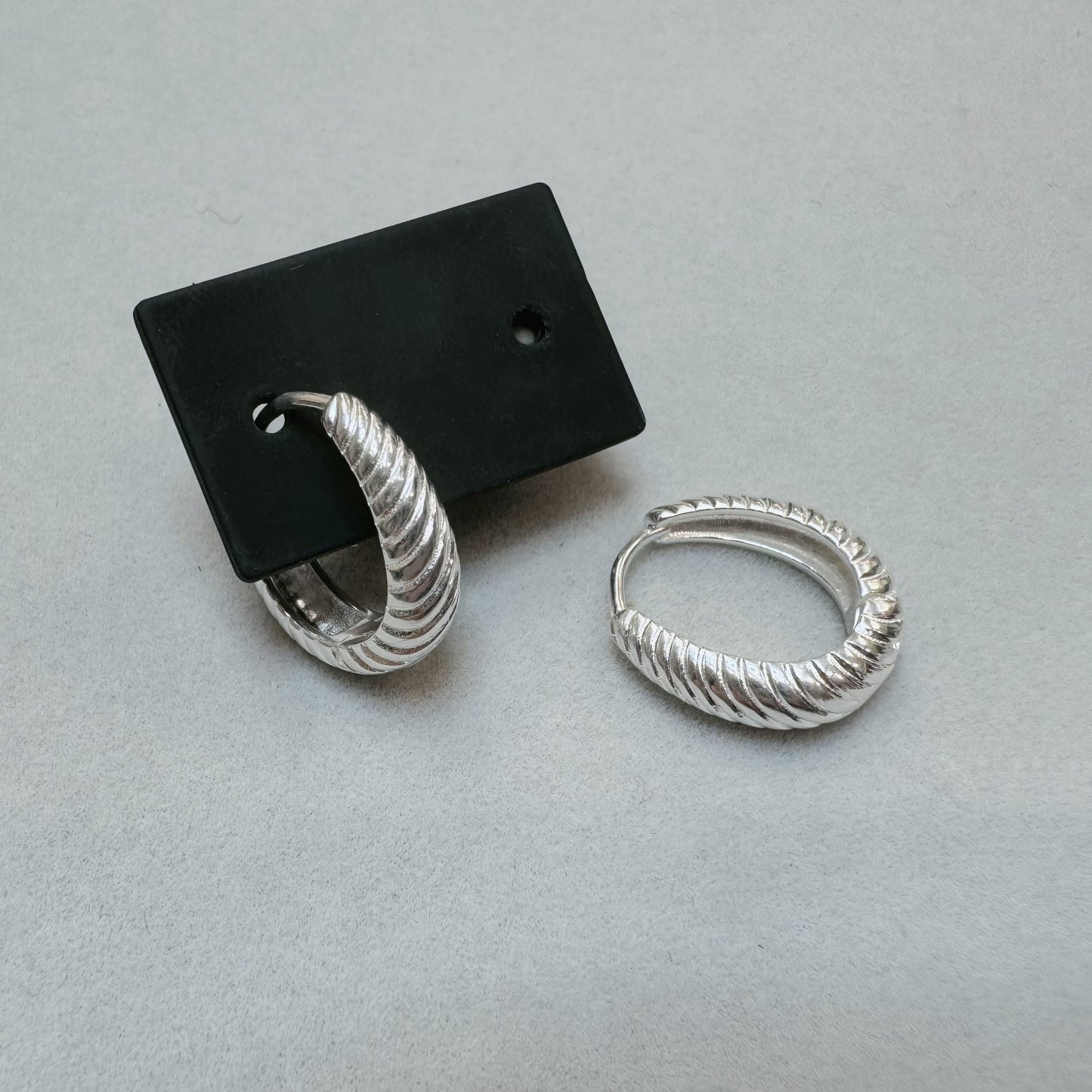 Sterling Silver Croissant Hoop Earrings