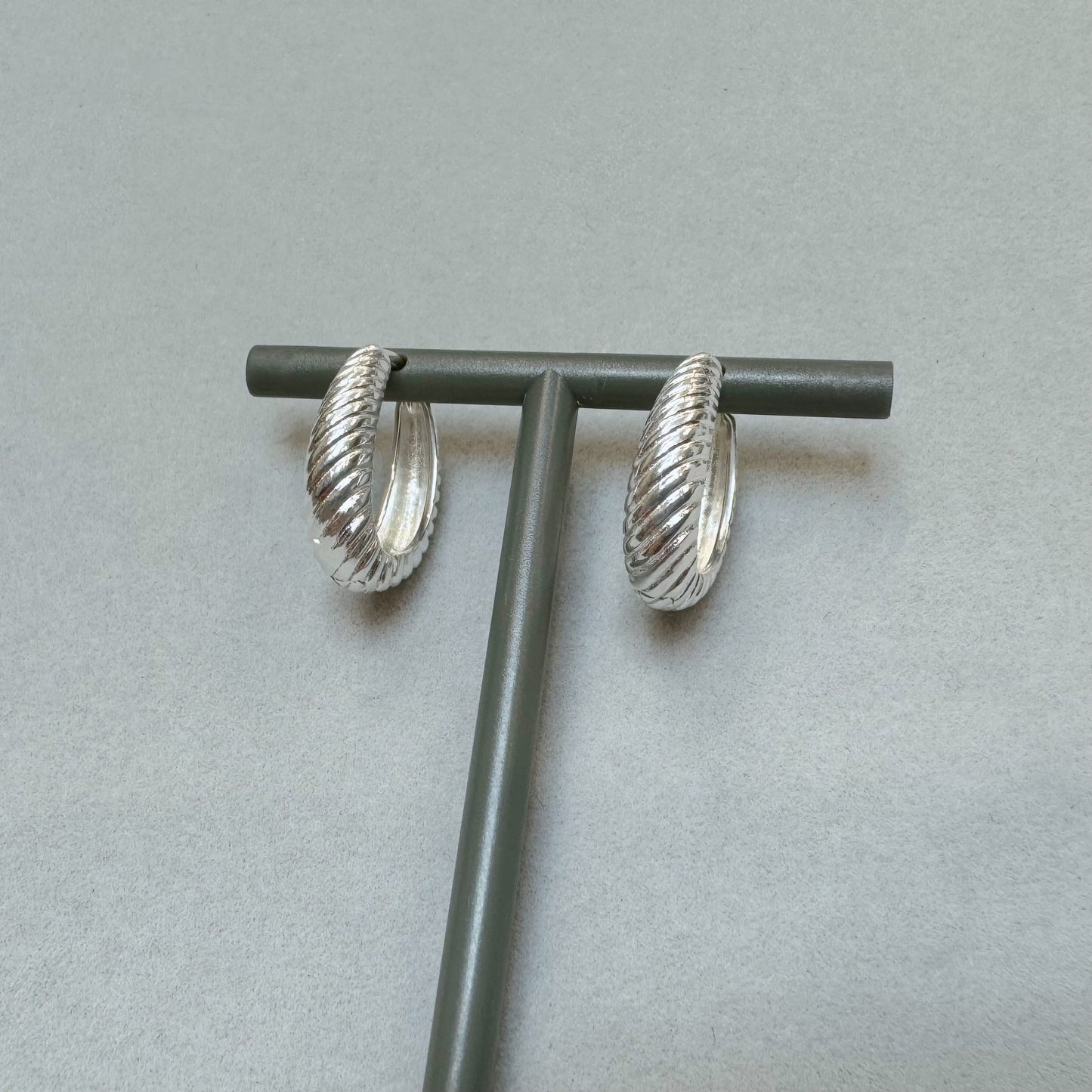 Sterling Silver Croissant Hoop Earrings