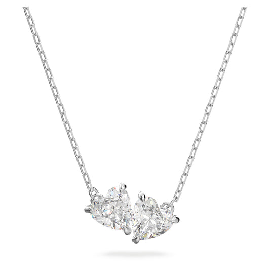 Mesmera necklace Heart, White, Rhodium plated 5517117