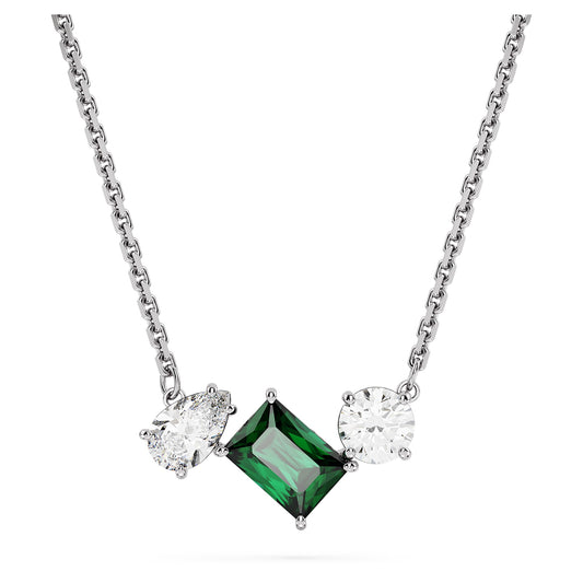Mesmera pendant Mixed cuts, Green, Rhodium plated 5668278