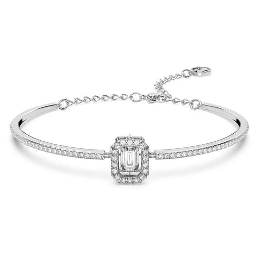 Swarovski 5638494 Millenia bangle Octagon cut, Pavé, White, Rhodium plated