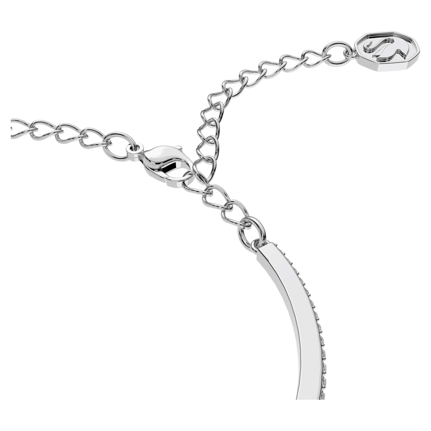 Swarovski 5638494 Millenia bangle Octagon cut, Pavé, White, Rhodium plated