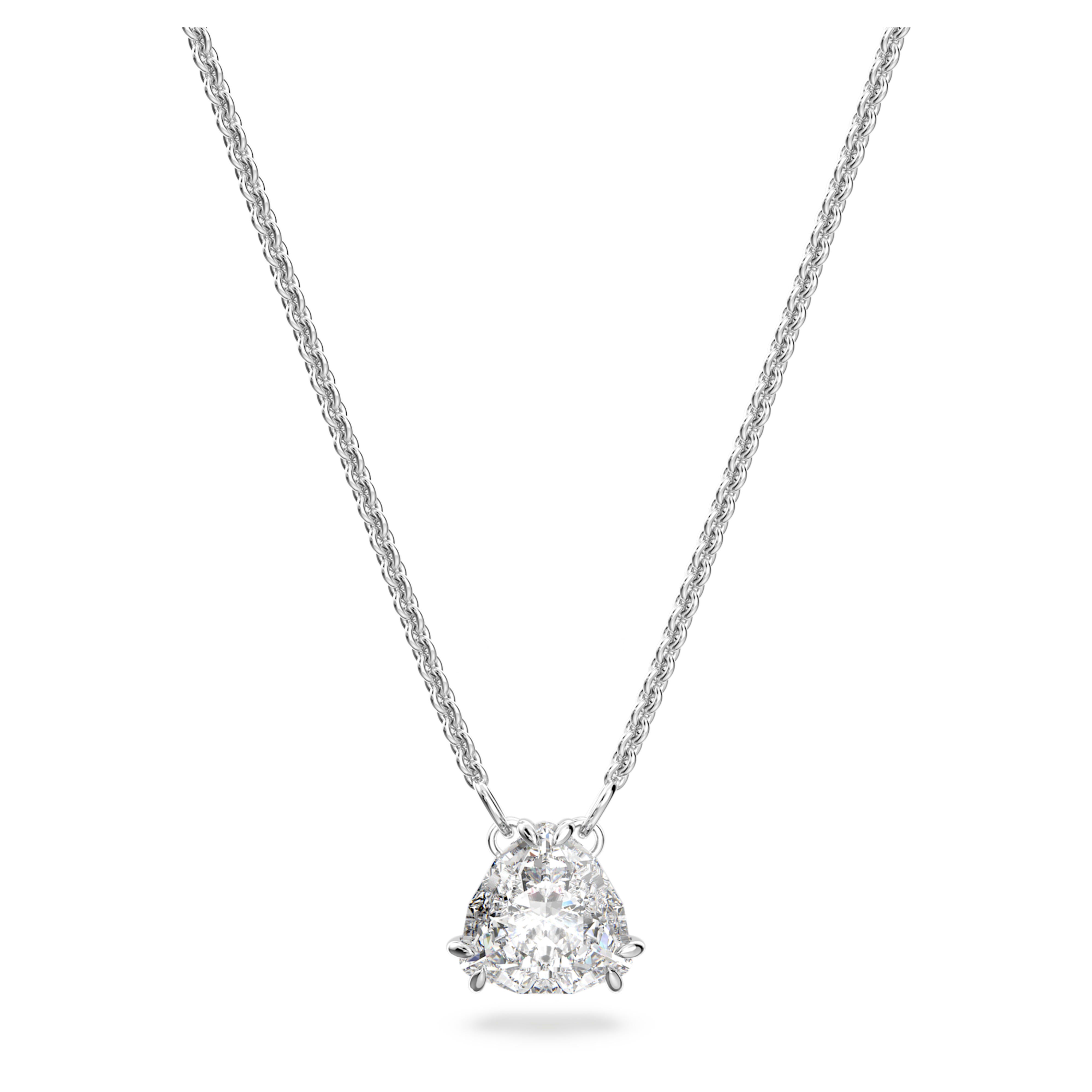 Swarovski 5628352 Millenia pendant Trilliant cut, White, Rhodium plate ...