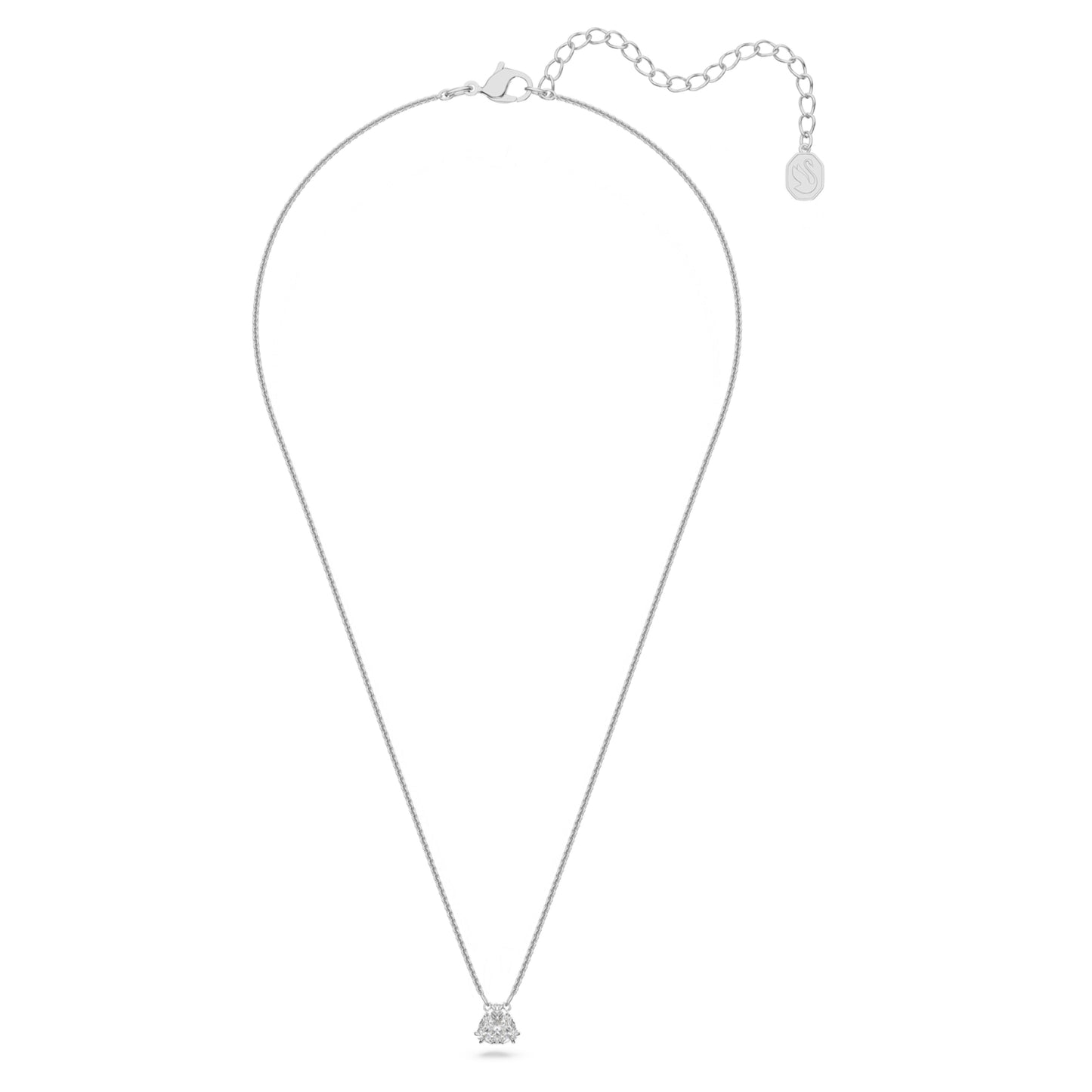 Swarovski 5628352 Millenia pendant Trilliant cut, White, Rhodium plated