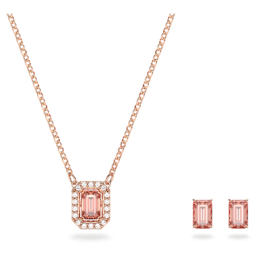 Swarovski 5620548 Octagon cut, Pink, Rose gold-tone plated