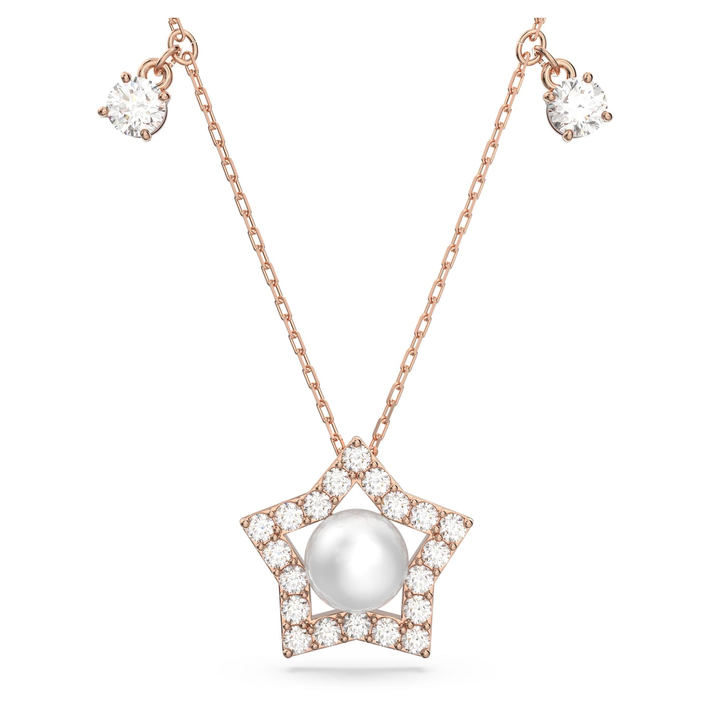 5645382 Stella necklace Mixed cuts, Star, White, Rose gold-tone plated