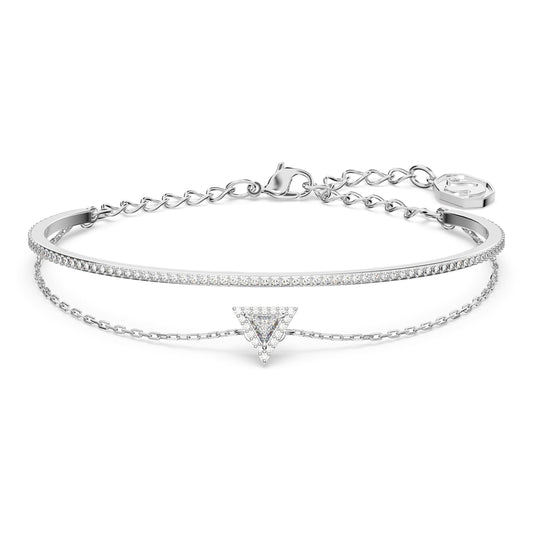 5643733 Stilla bracelet Triangle cut, Pavé, White, Rhodium plated