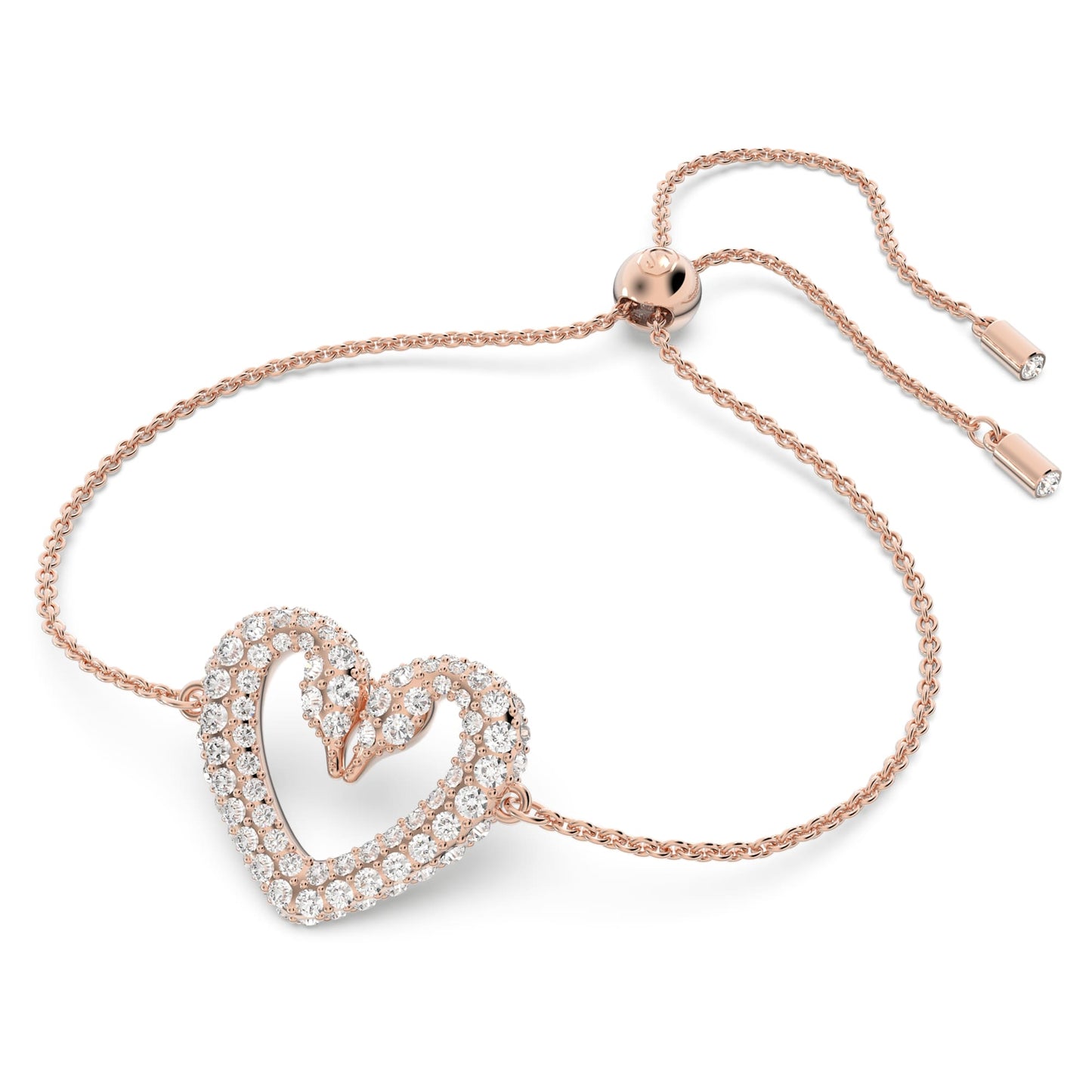 Sublima bracelet Heart, Medium, White, Rose gold-tone plated 5628658