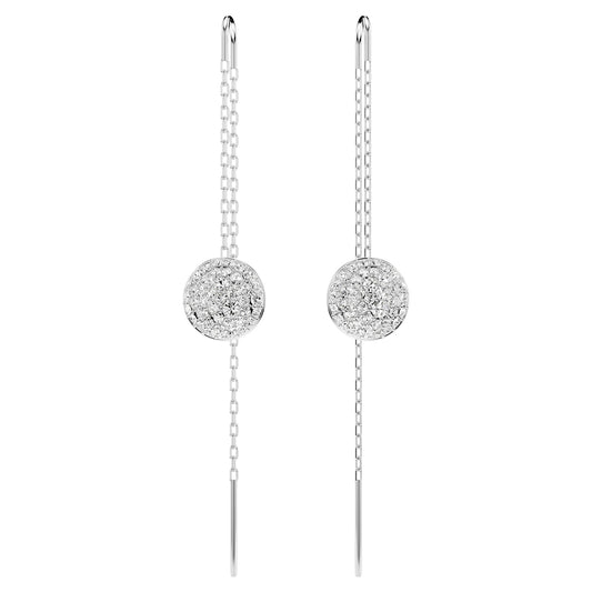 Sublima drop earrings White, Rhodium plated 5683448