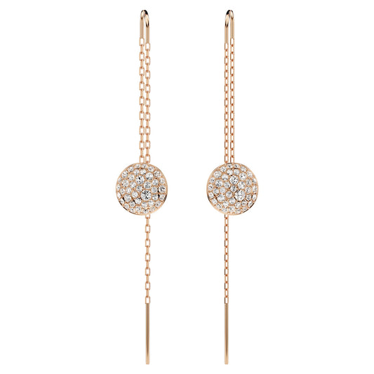 Sublima drop earrings White, Rose gold-tone plated 5689427