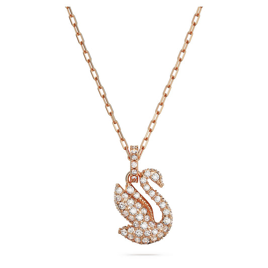 Swan pendant Swan, Small, White, Rose gold-tone plated 5647555