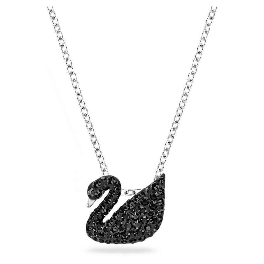 Swarovski 5347330 Iconic Swan pendant Swan, Small, Black, Rhodium plated